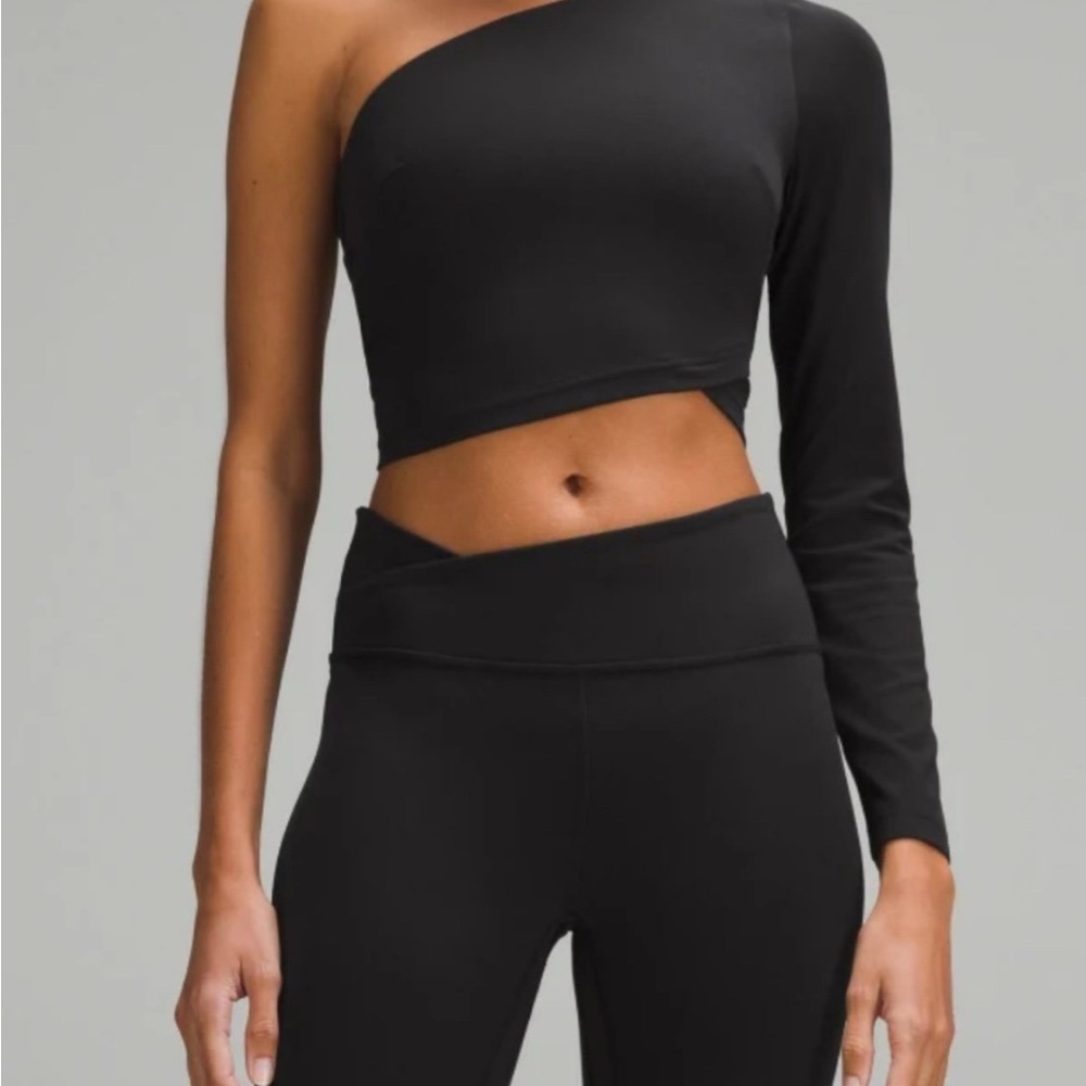 Lululemon Asymmetrical Black Crop Top